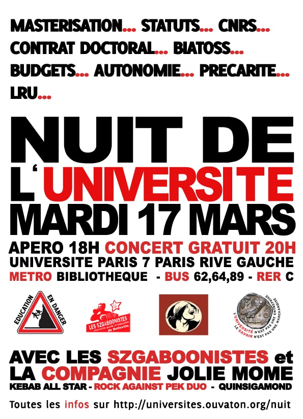 nuit des universités Í  Paris VII